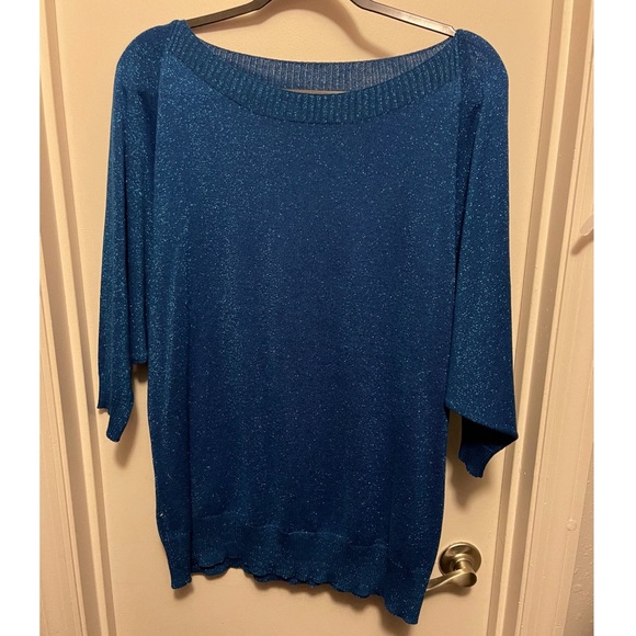NY&C sparkle blue sweater top - Picture 1 of 2